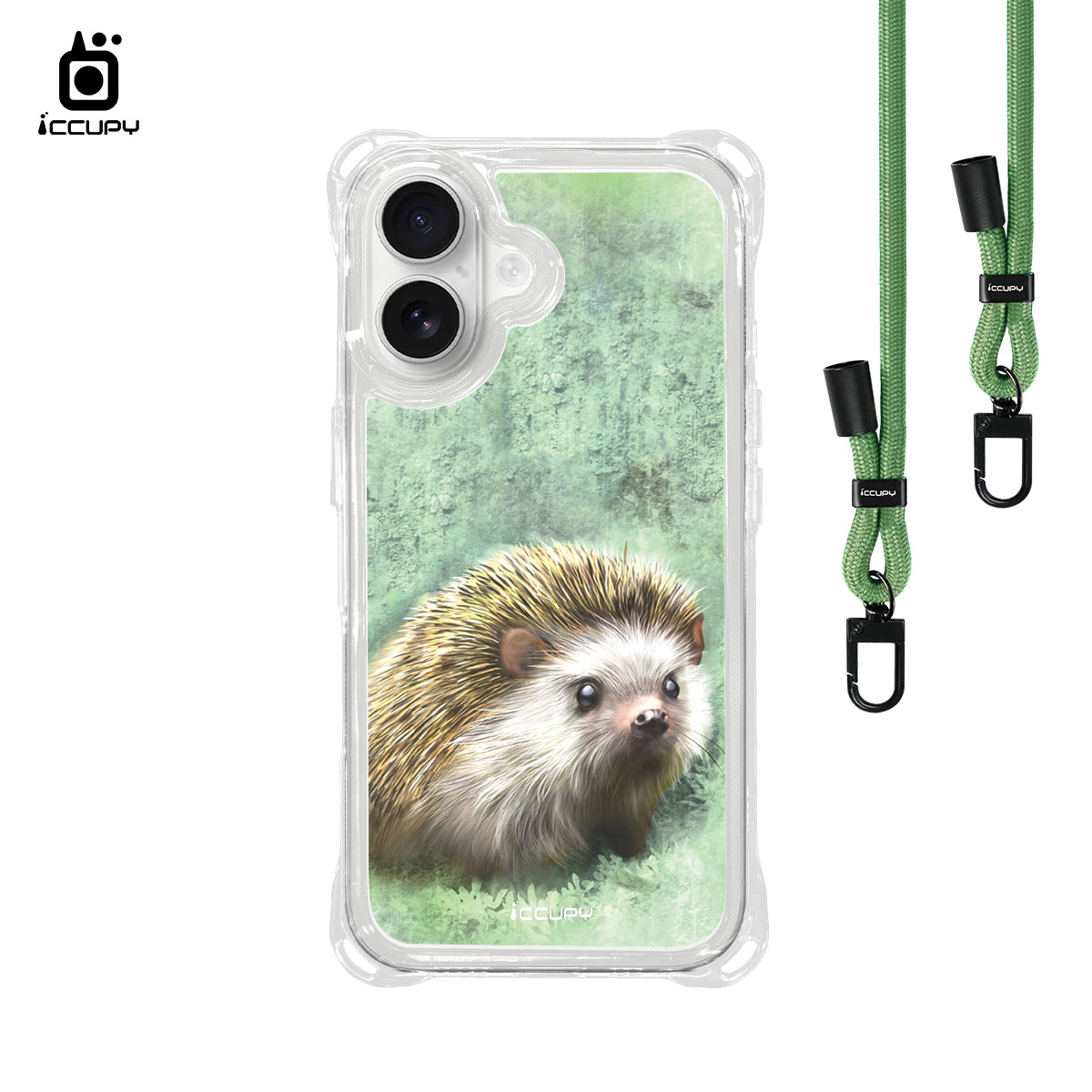 【Lin.mo里莫｜HEDAEHOG】iQ CASE角粒殼3.0背帶掛繩防摔殼 For iPhone 16-黑占iCCUPY