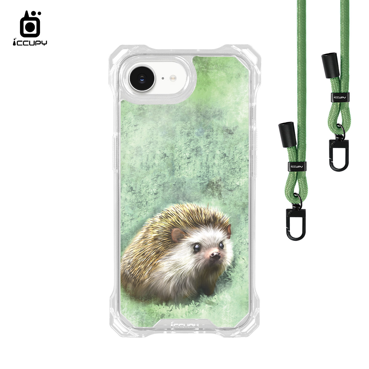 【Lin.mo里莫|HEDAEHOG】iQ CASE角粒殼3.0背帶掛繩防摔殼 (支援MagSafe ) For iPhone 16e-黑占iCCUPY