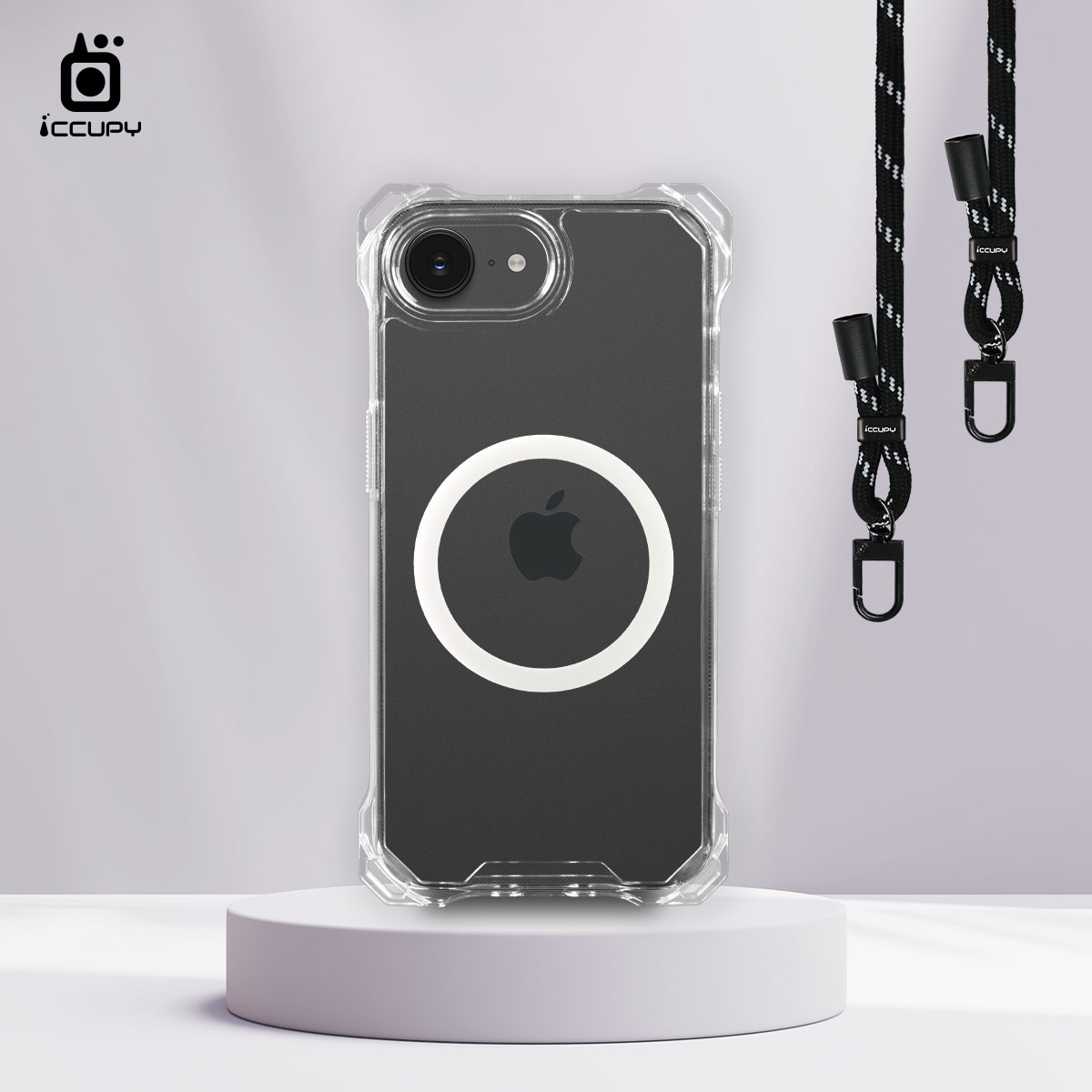 【透明】iQ CASE 角粒殼3.0背帶掛繩防摔殼 (支援MagSafe) For Apple iPhone 16e