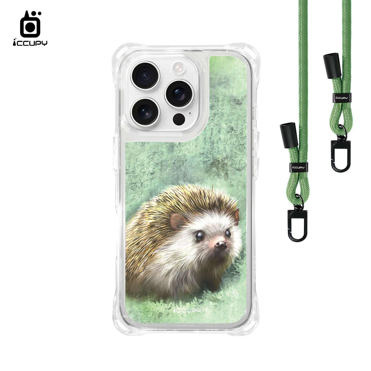 【Lin.mo里莫｜HEDAEHOG】iQ CASE角粒殼3.0背帶掛繩防摔殼 For iPhone 16 Pro-黑占iCCUPY