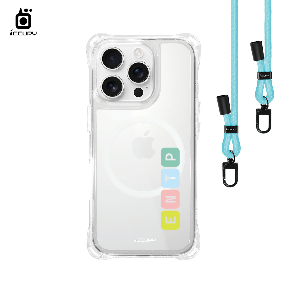 【MBTI|串珠系列-ENTP 評論家】iQ CASE角粒殼3.0背帶掛繩防摔殼 (支援MagSafe) For iPhone 16 Pro-黑占iCCUPY