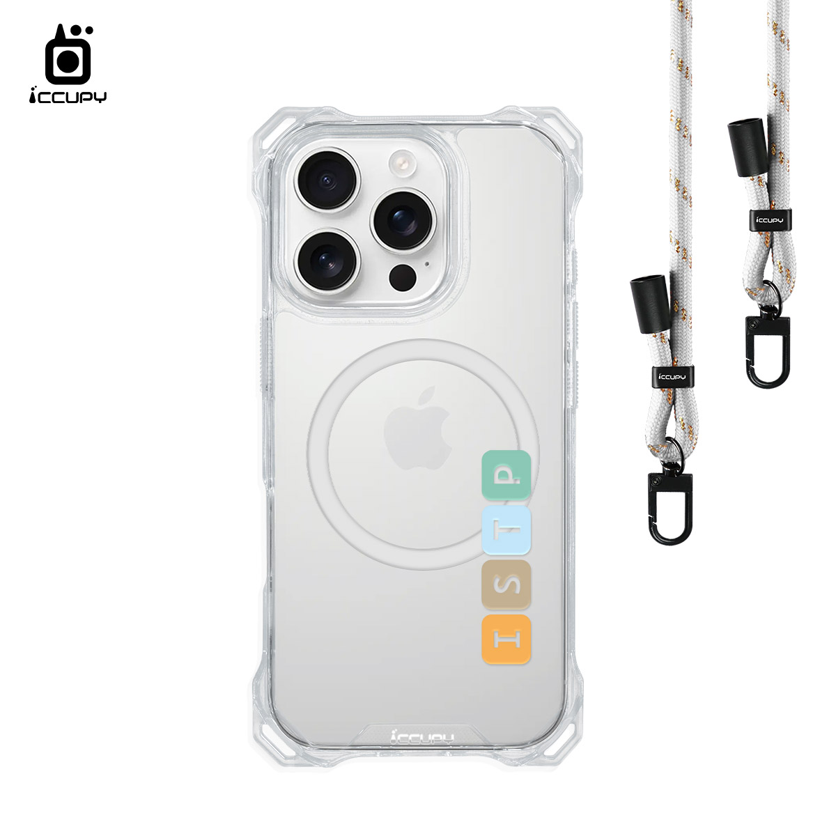 【MBTI｜串珠系列-ISTP 鑑賞家】iQ CASE角粒殼3.0背帶掛繩防摔殼 (支援MagSafe) For iPhone 16 Pro-黑占iCCUPY