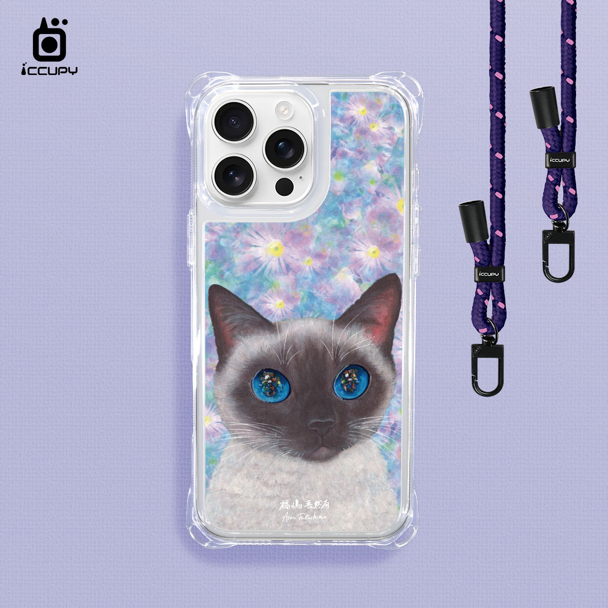 【猫の期待|小雪美S】iQ CASE角粒殼3.0背帶掛繩防摔殼 For iPhone 16 Pro Max-黑占iCCUPY