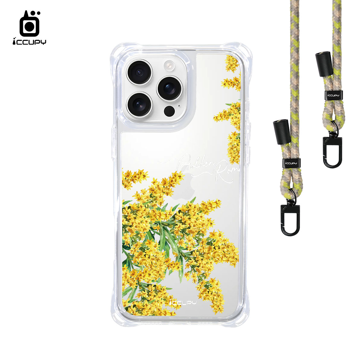 【阿勃勒1】iQ CASE角粒殼3.0背帶掛繩防摔殼 For iPhone 16 Pro Max-黑占iCCUPY