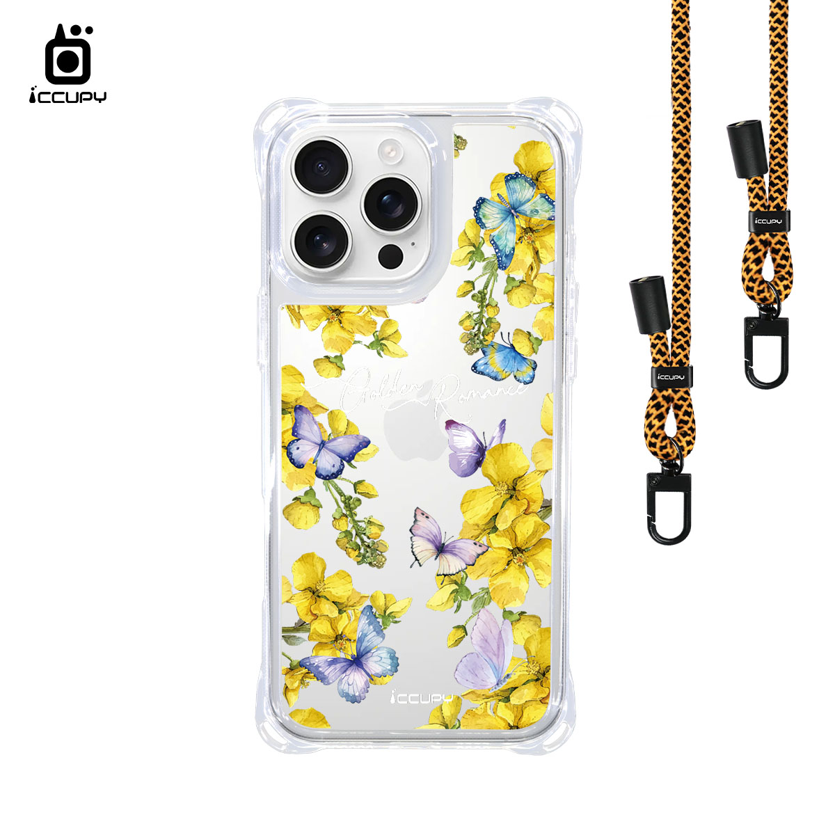 【阿勃勒2】iQ CASE角粒殼3.0背帶掛繩防摔殼 For iPhone 16 Pro Max-黑占iCCUPY