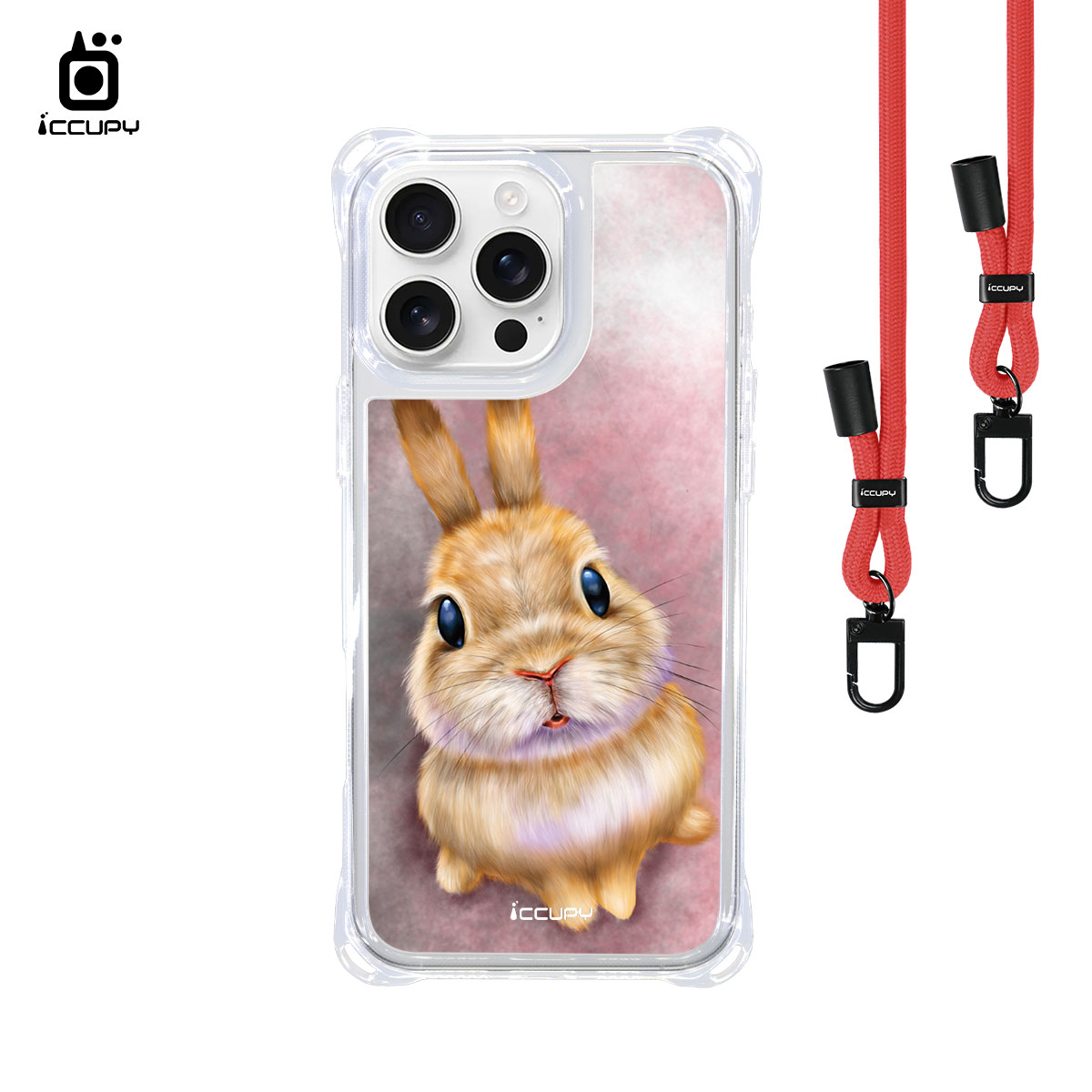 【Lin.mo里莫｜RABBIT】iQ CASE角粒殼3.0背帶掛繩防摔殼 For iPhone 16 Pro Max-黑占iCCUPY