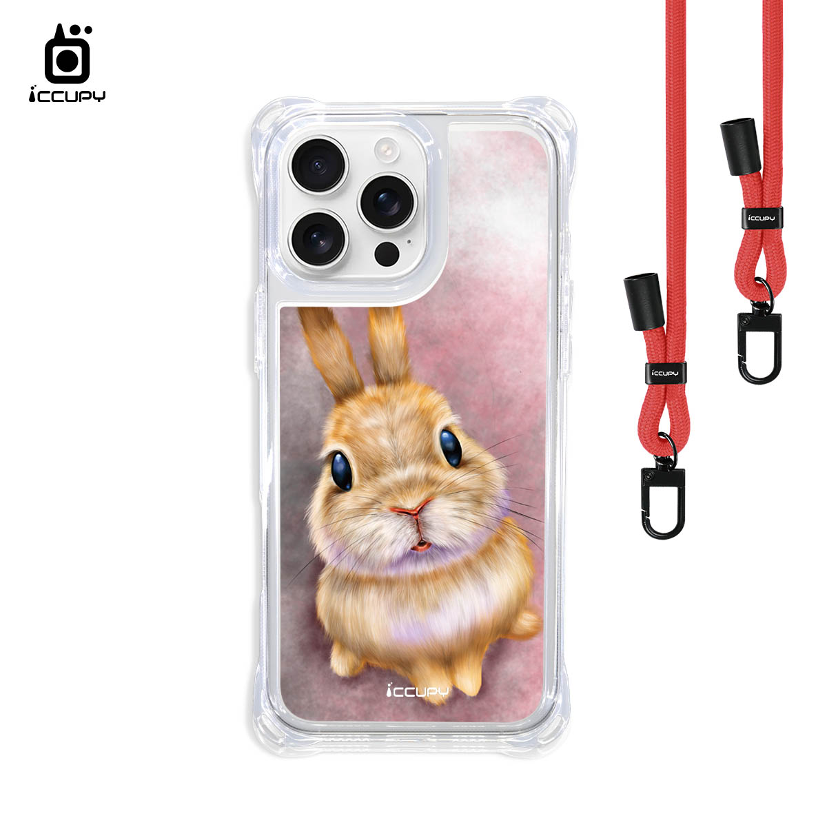 【Lin.mo里莫|RABBIT】iQ CASE角粒殼3.0背帶掛繩防摔殼 (支援MagSafe ) For iPhone 16 Pro Max-黑占iCCUPY