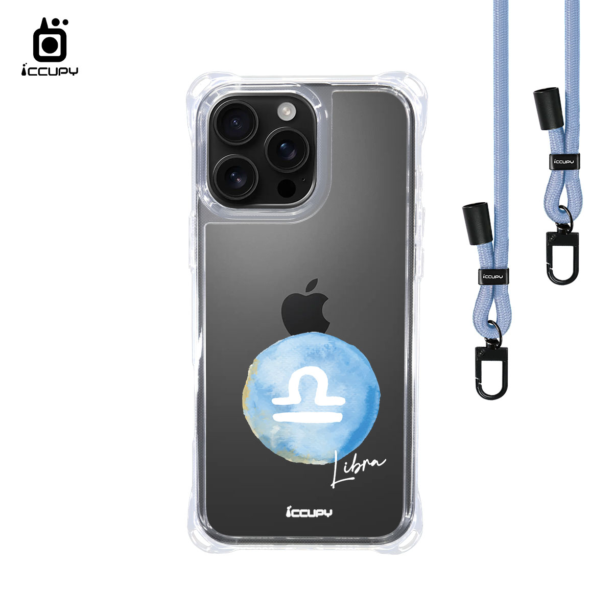 【封蠟-天秤座】iQ CASE角粒殼3.0背帶掛繩防摔殼 For iPhone 16 Pro Max-黑占iCCUPY