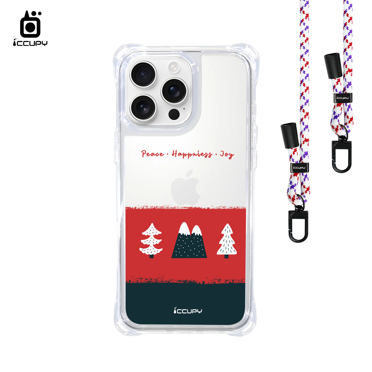 【聖誕下雪了】iQ CASE角粒殼3.0背帶掛繩防摔殼 For iPhone 16 Pro Max-黑占iCCUPY