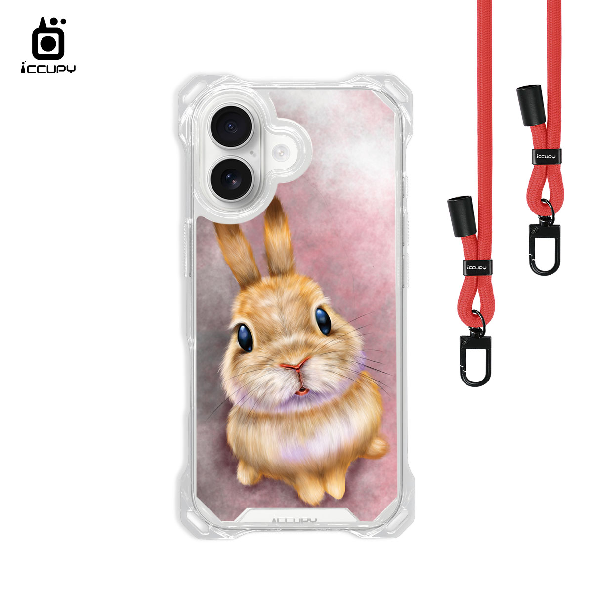 【Lin.mo里莫|RABBIT】iQ CASE角粒殼3.0背帶掛繩防摔殼 (支援MagSafe ) For iPhone 17-黑占iCCUPY