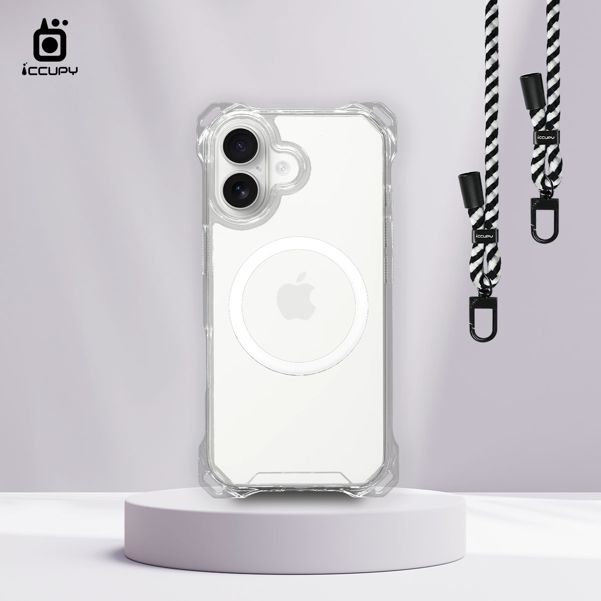 【透明】iQ CASE 角粒殼3.0背帶掛繩防摔殼 (支援MagSafe) For Apple iPhone 17