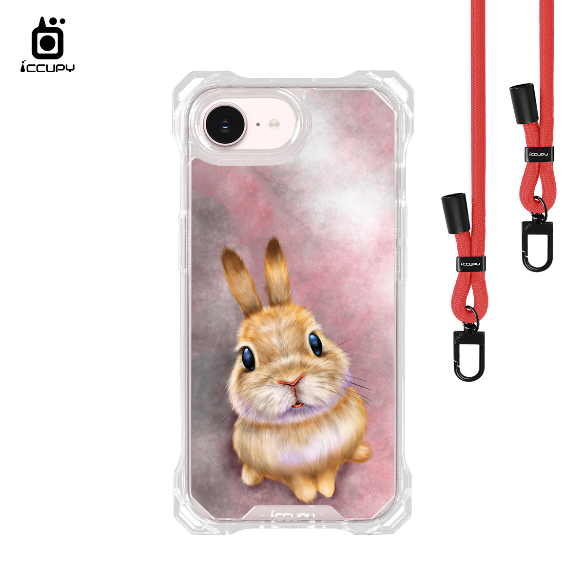 【Lin.mo里莫|RABBIT】iQ CASE角粒殼3.0背帶掛繩防摔殼 (支援MagSafe ) For iPhone 17e-黑占iCCUPY