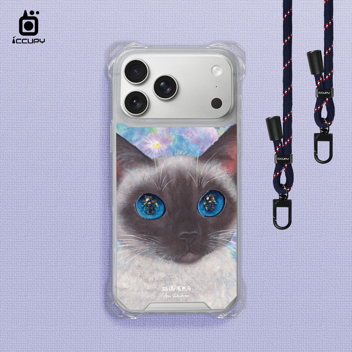 【猫の期待|小雪美】iQ CASE角粒殼3.0背帶掛繩防摔殼 (支援MagSafe) For iPhone 17 Pro Max-黑占iCCUPY