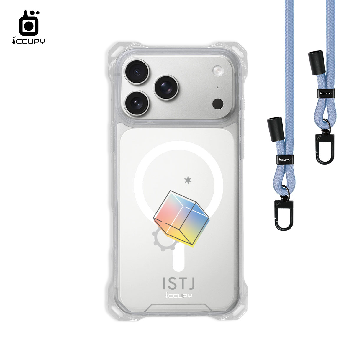 【MBTI|手繪系列-ISTJ 物流師(彩色)】iQ CASE角粒殼3.0背帶掛繩防摔殼 (支援MagSafe) For iPhone 17 Pro Max-黑占iCCUPY