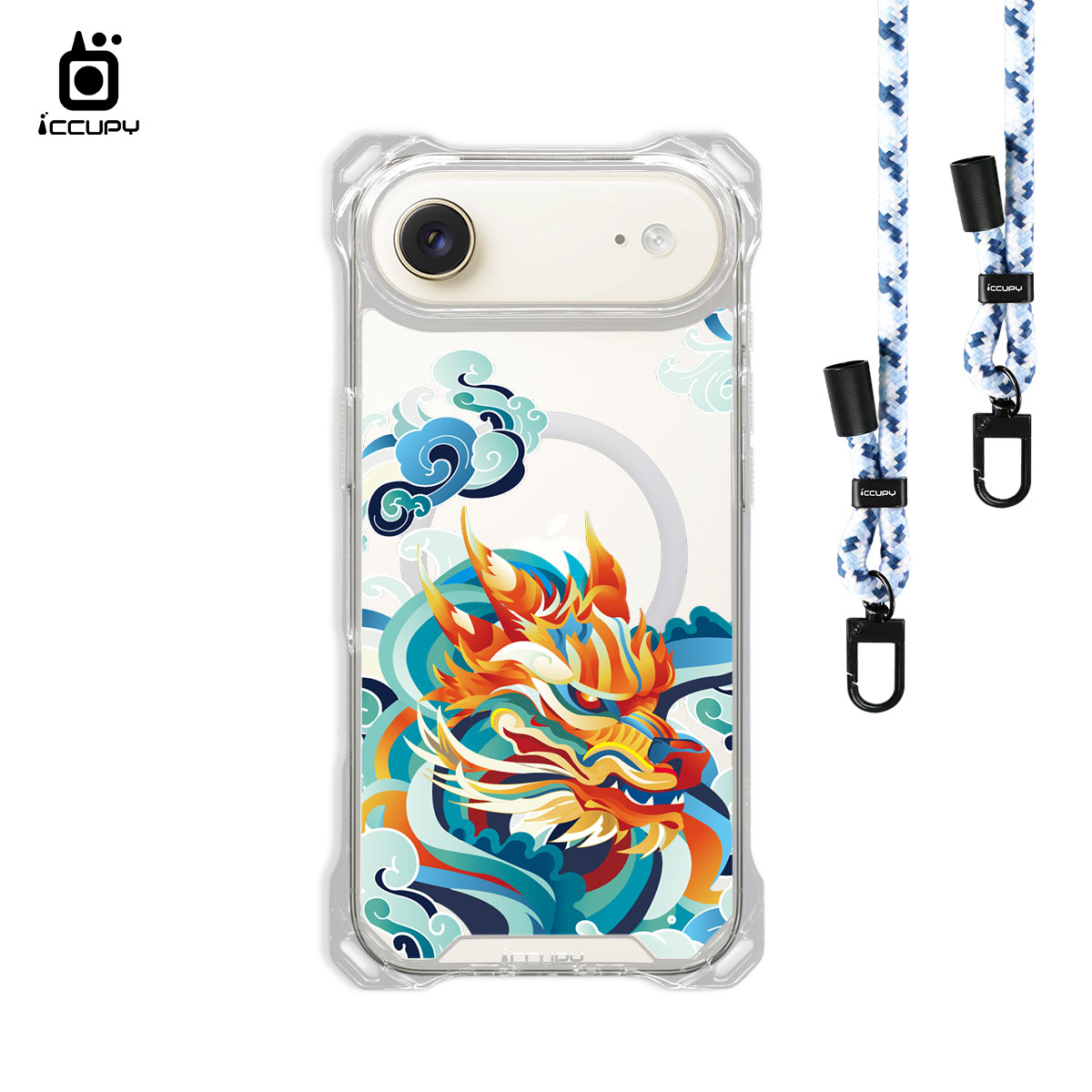 【龍騰四海】iQ CASE角粒殼3.0背帶掛繩防摔殼 (支援MagSafe )For iPhone Air-黑占iCCUPY