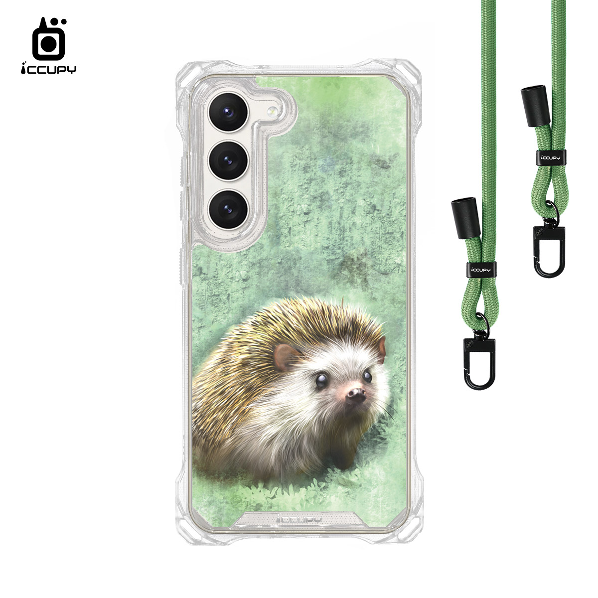 【Lin.mo里莫|HEDAEHOG】iQ CASE角粒殼3.0背帶掛繩防摔殼 For Samsung S23-黑占iCCUPY