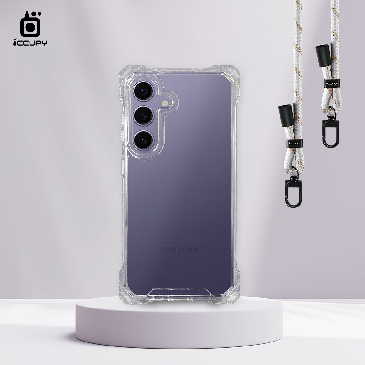 【透明】iQ CASE 角粒殼3.0背帶掛繩防摔殼 For SAMSUNG S24