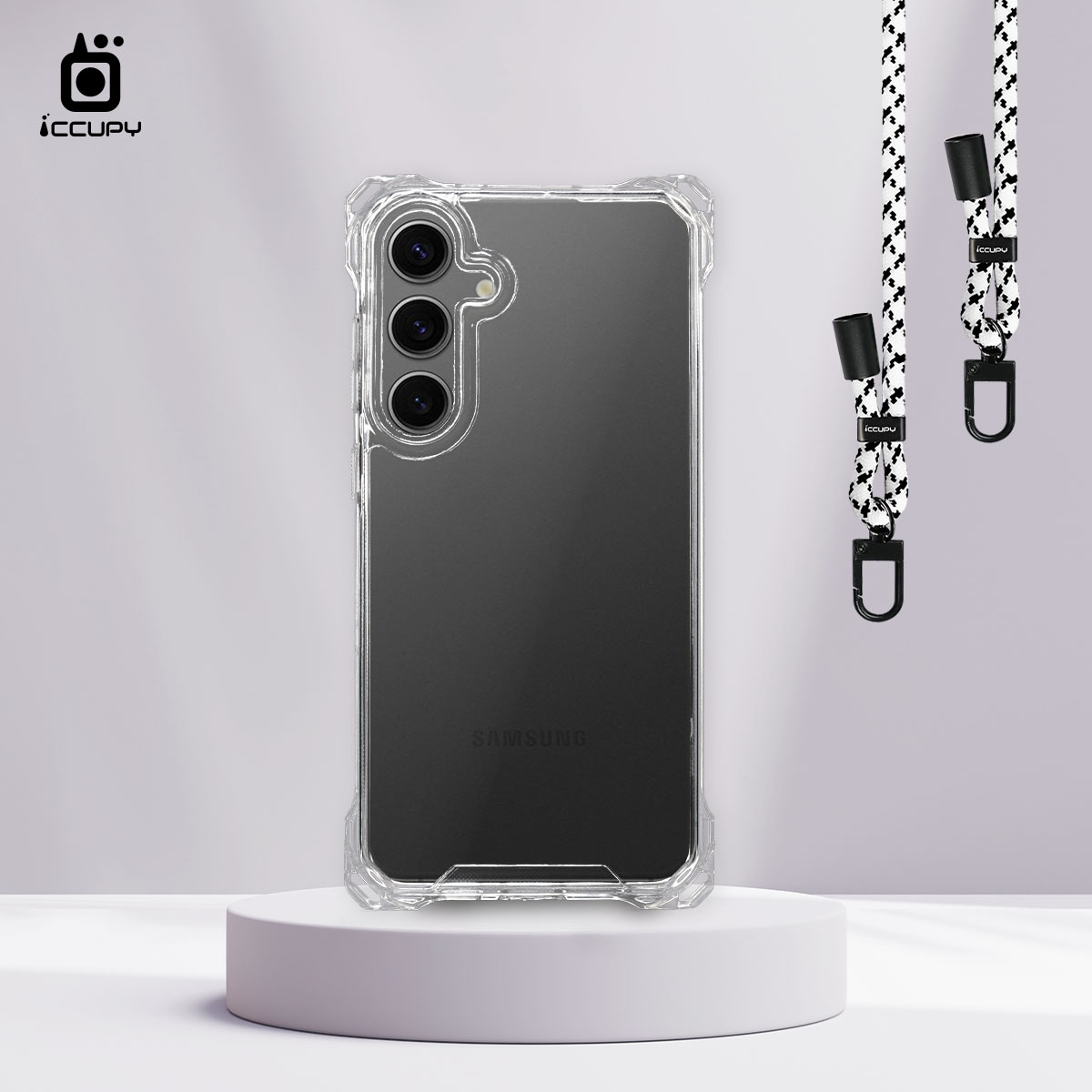 【透明】iQ CASE 角粒殼3.0背帶掛繩防摔殼 For SAMSUNG S24 PLUS