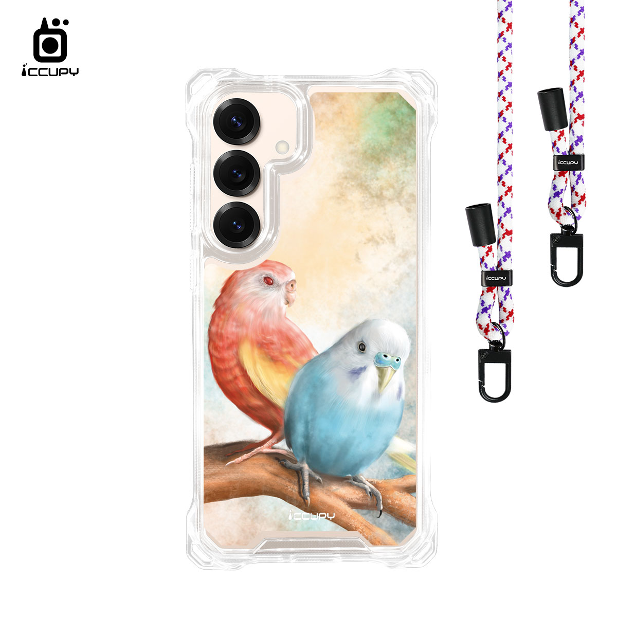 【Lin.mo里莫|PARROT】iQ CASE角粒殼3.0背帶掛繩防摔殼 (支援MagSafe ) For Samsung S25-黑占iCCUPY