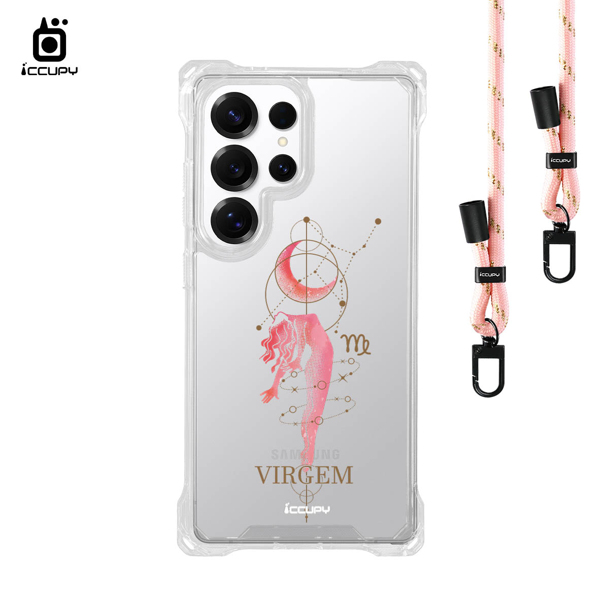 【占星-處女座】iQ CASE角粒殼3.0背帶掛繩防摔殼 For SAMSUNG S25 ULTRA -黑占iCCUPY