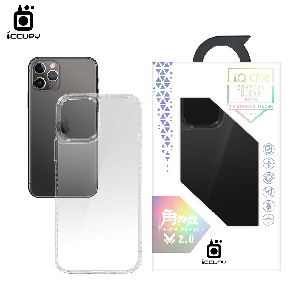 【iQ CASE】玻璃殼四角防禦 強化玻璃背板 適用 Apple iPhone 11 Pro 手機保護殼