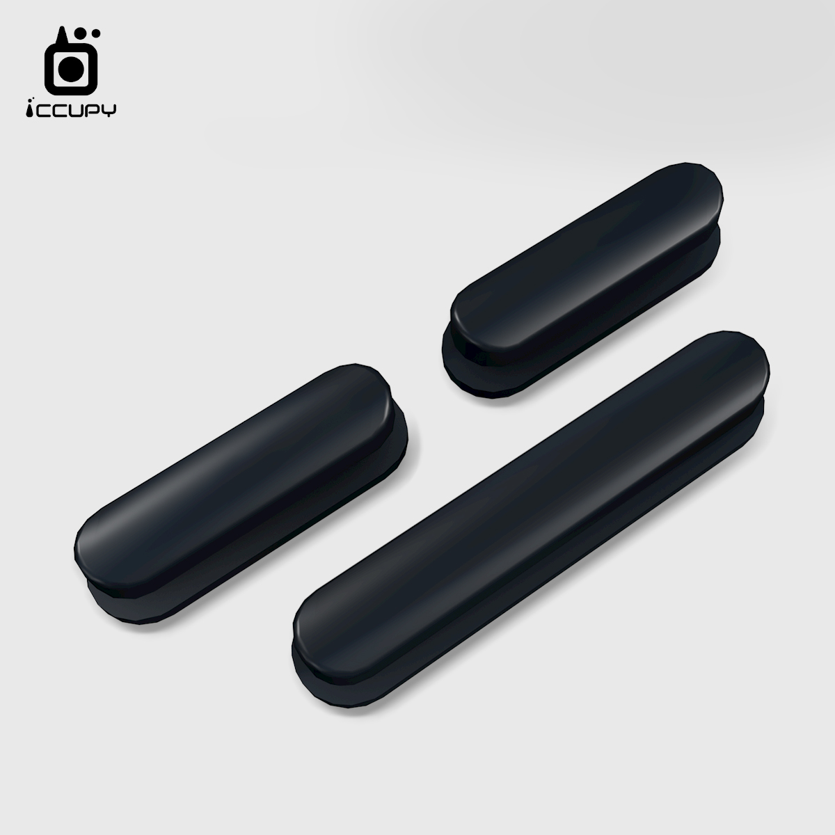 iCCUPY黑占盾共用按鍵組(六色)適用Apple iPhone 13(布萊克黑)(3顆一組)