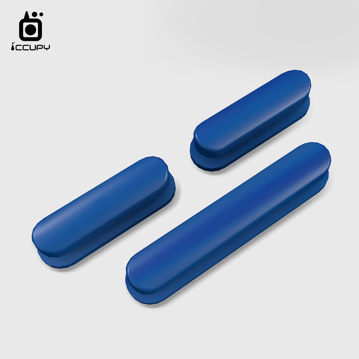 iCCUPY黑占盾共用按鍵組(六色)適用Apple iPhone 13(海秘藍)(3顆一組)