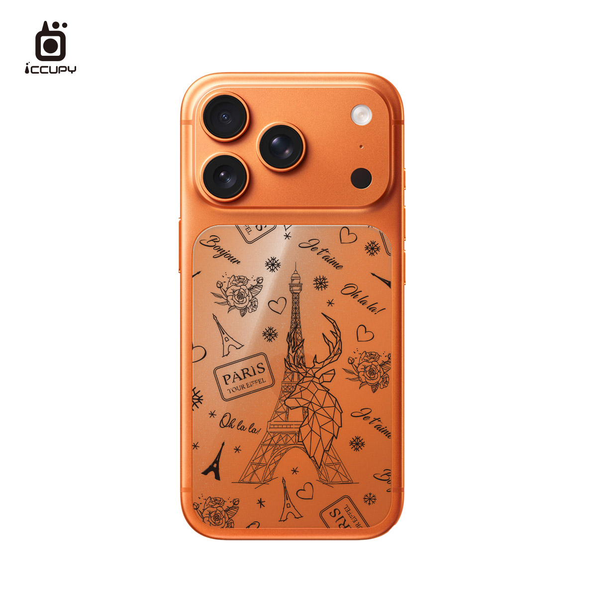 【巴黎鐵塔-黑】星鑽彩繪背貼For iPhone 17 Pro