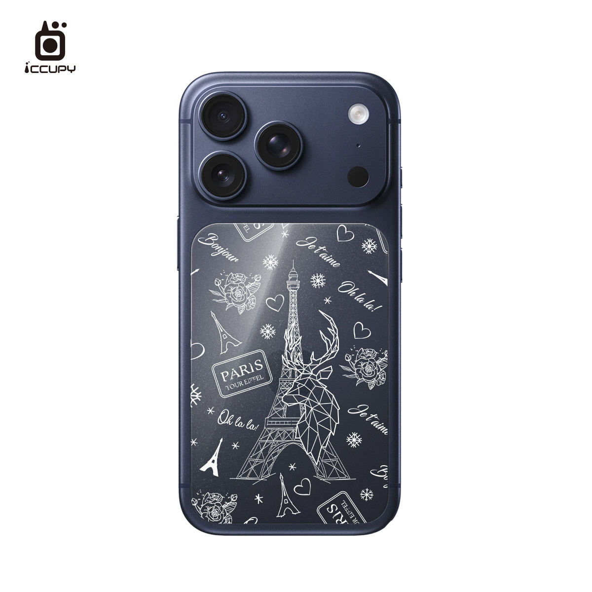 【巴黎鐵塔-白】星鑽彩繪背貼For iPhone 17 Pro