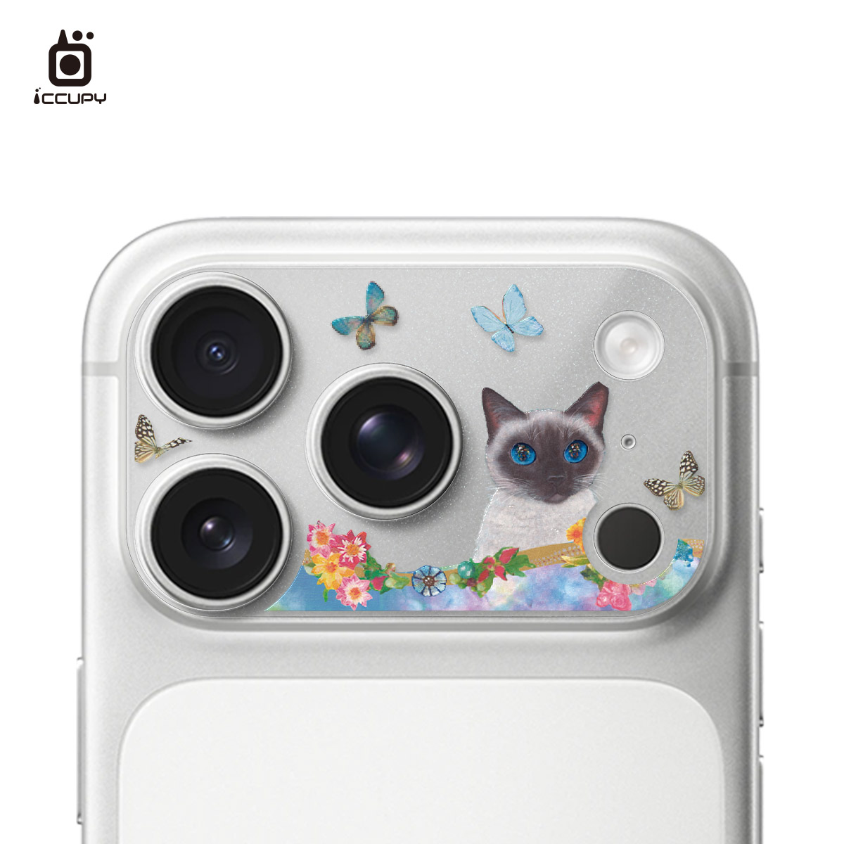 【猫の期待小雪美】星鑽彩繪鏡頭底座貼 For iPhone 17 Pro