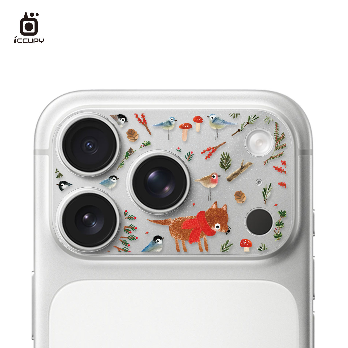 【森森物語|森林小狐】星鑽彩繪鏡頭底座貼 For iPhone 17 Pro