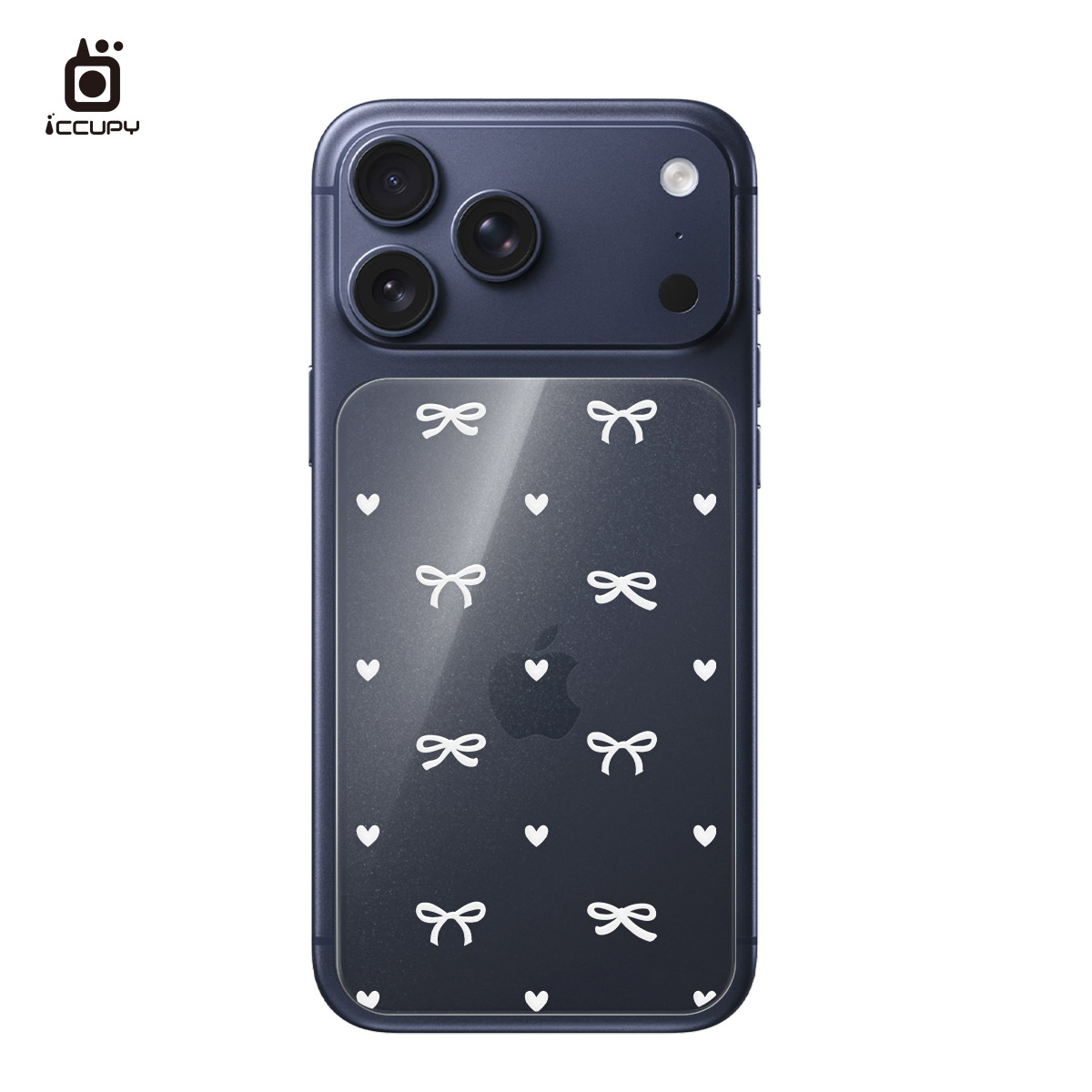 【韓系蝴蝶結-白】星鑽彩繪背貼For iPhone 17 Pro Max