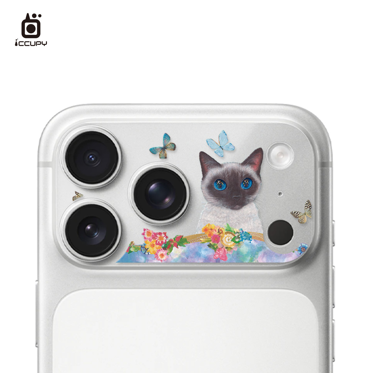 【猫の期待小雪美】星鑽彩繪鏡頭底座貼 For iPhone 17 Pro Max