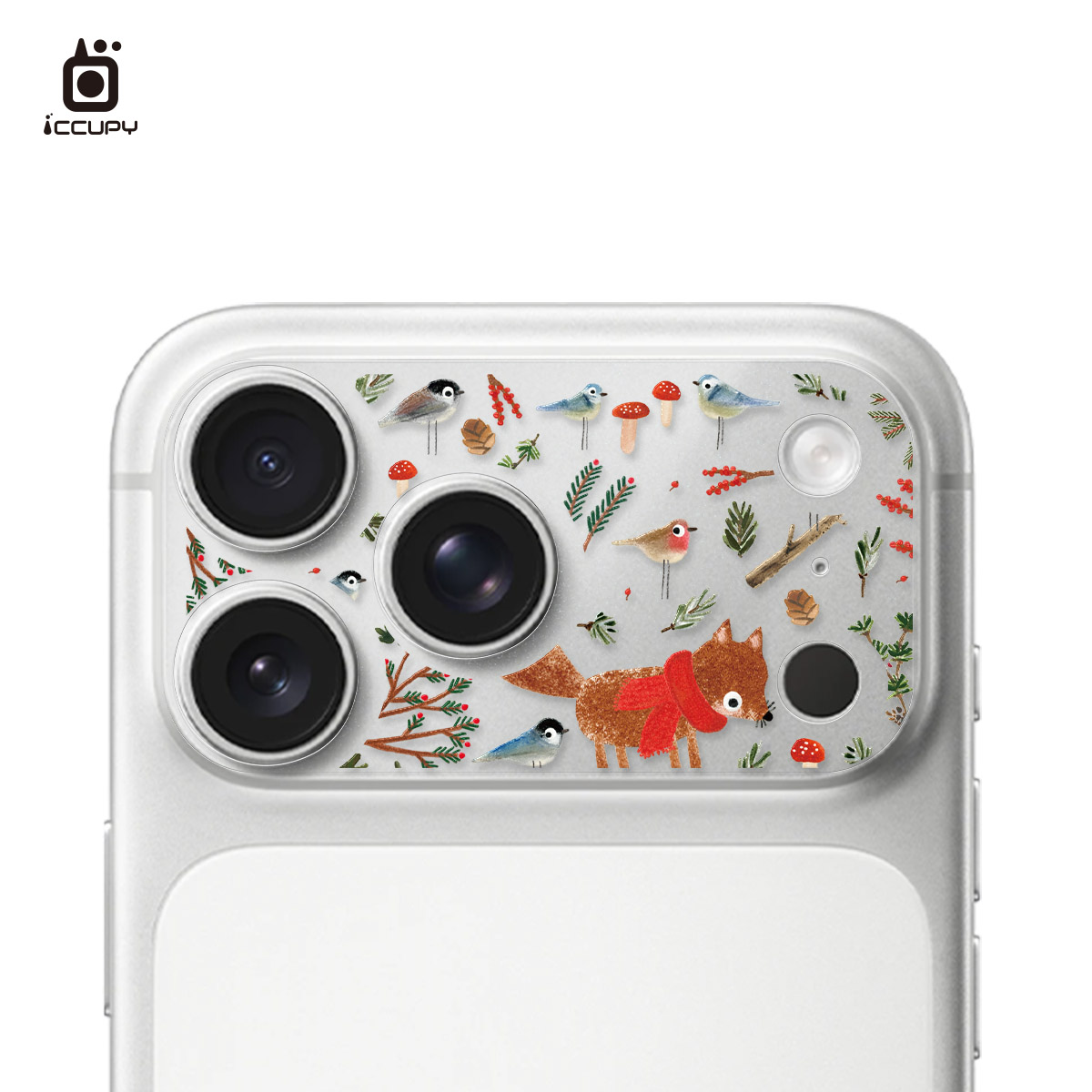 【森森物語|森林小狐】星鑽彩繪鏡頭底座貼 For iPhone 17 Pro Max