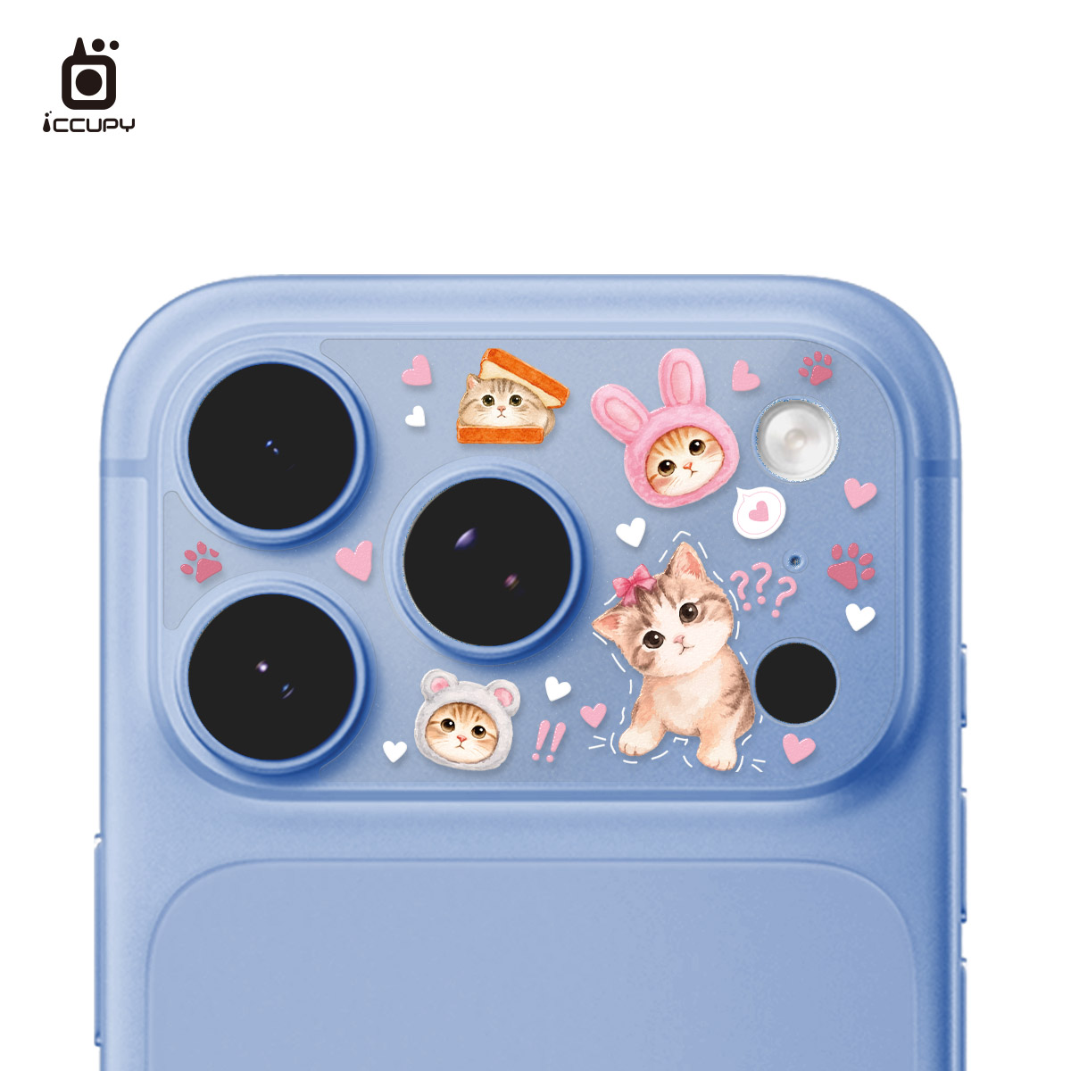 【奶油喵喵】星鑽彩繪鏡頭底座貼For iPhone 18 Pro | 文創小物