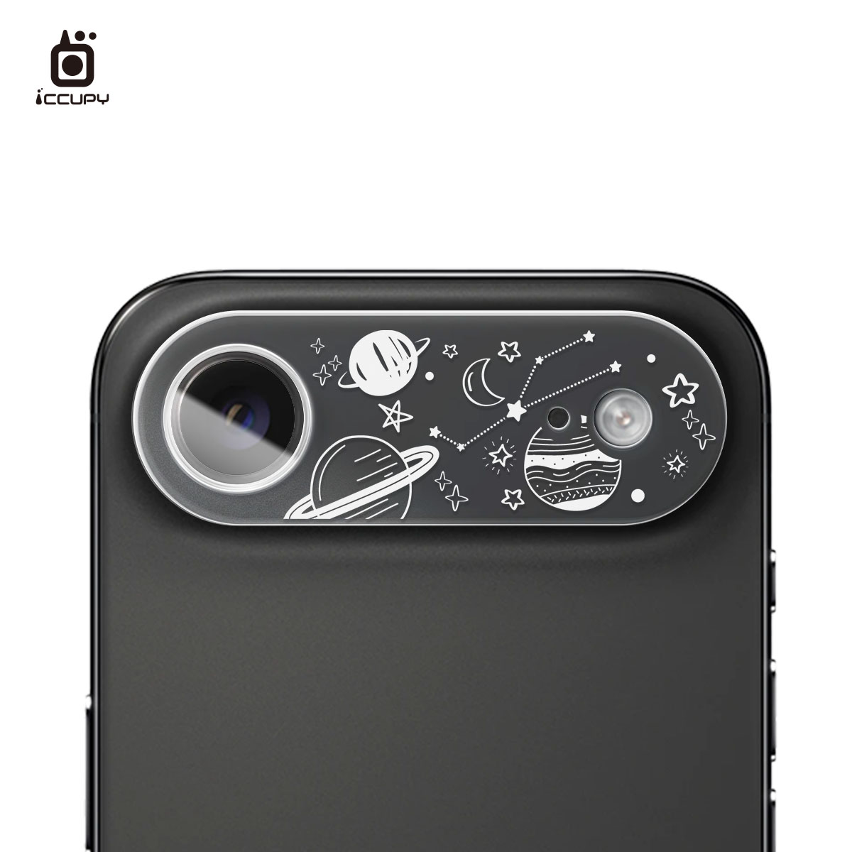 【手繪星球-白】3D立體全包覆鏡頭保護貼-全透明FOR iPhone 17 Air