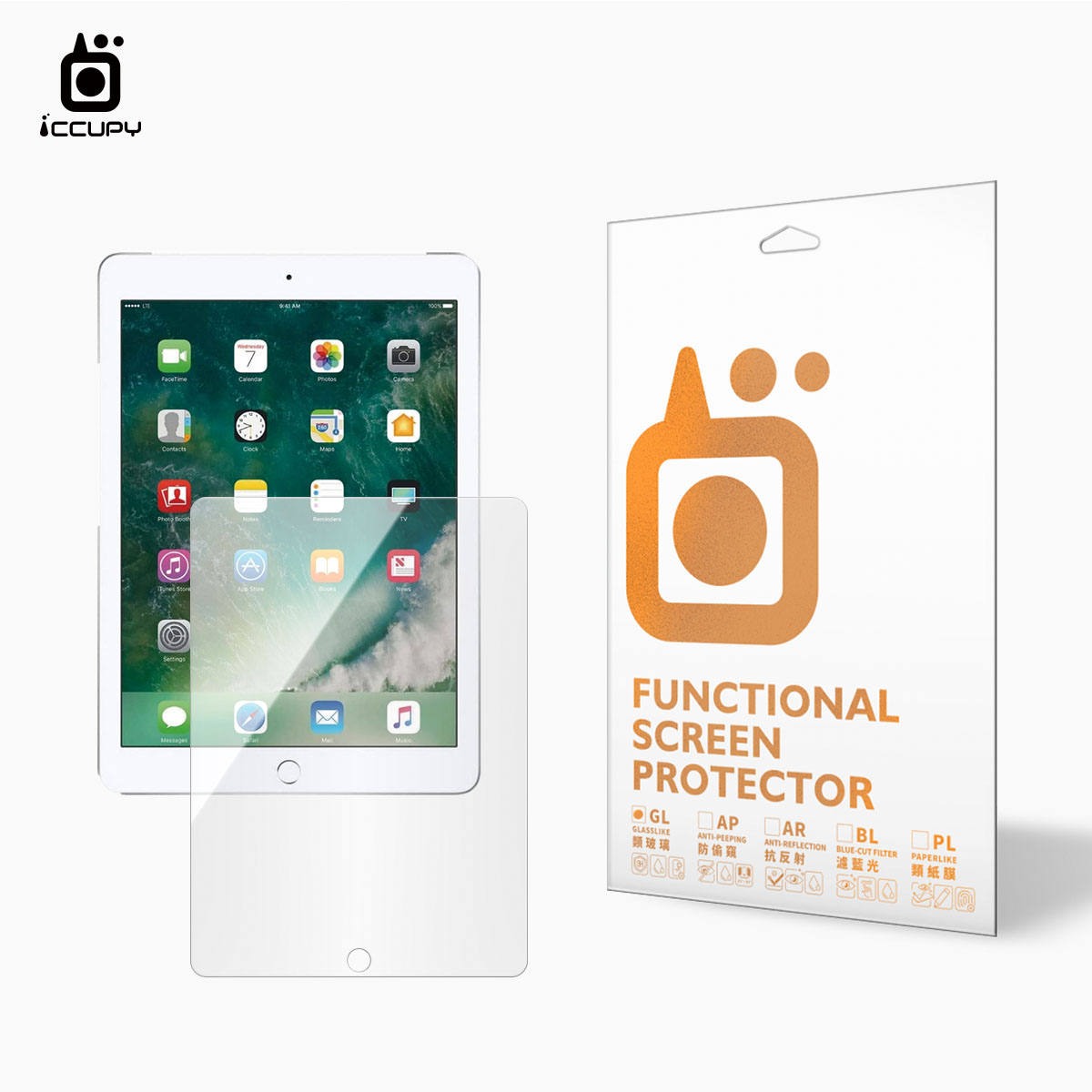 9H硬派類玻璃For Apple iPad 9.7 第5代 (2017)
