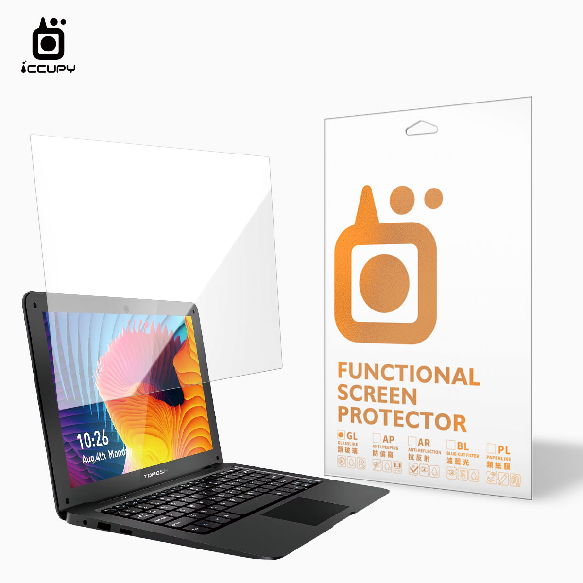 9H硬派類玻璃-通用型筆電|10.1吋 221 x 129mm